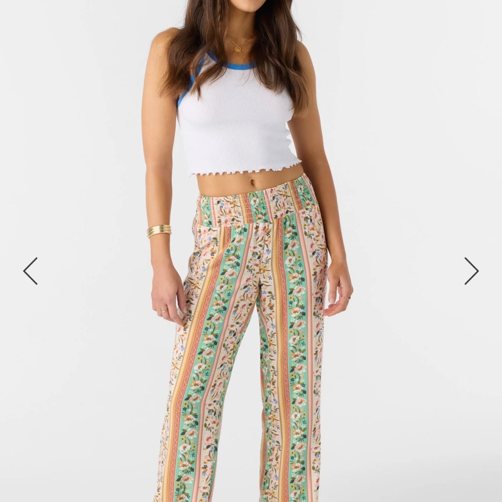 O'Neill Green and Yellow Wide Leg Pants